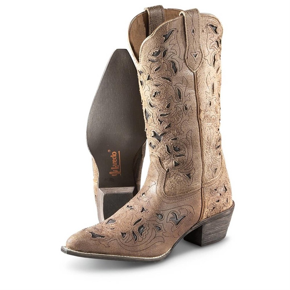 Laredo "Miranda" Western Festival Tan / Crazy Horse Boots Size 9